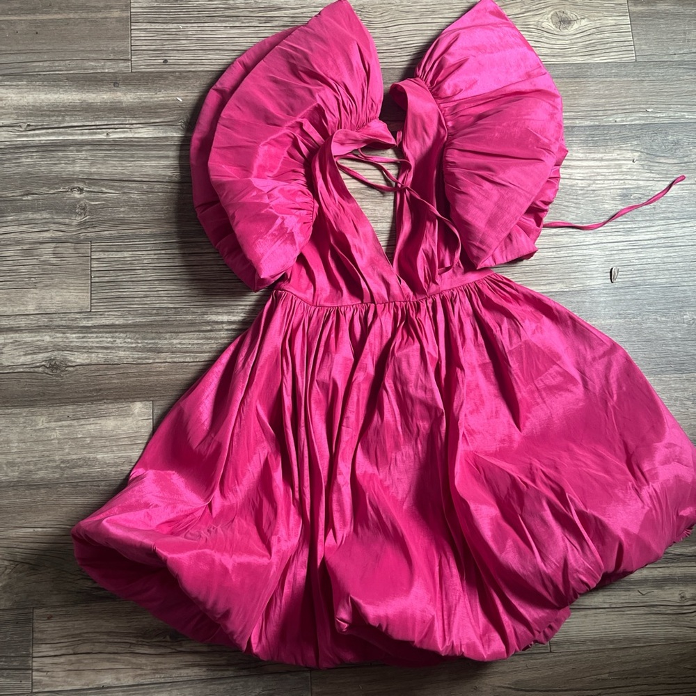 Vibrant Pink Ruffled Dress
